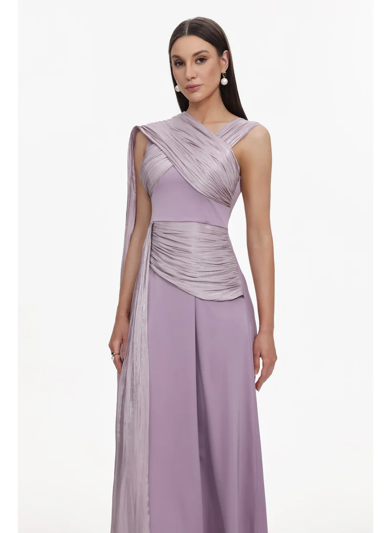 Bella Barnett  Rebekah Elegant Flowy Sleeveless Pleated Drape Maxi Dress for Women | Best Price UAE